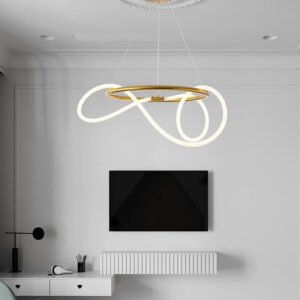 Nordic Luxury Hanging Light Hose LED Pendant Chandelier High Brightness for Living Room Dining Room Bedroom Decor Ornament