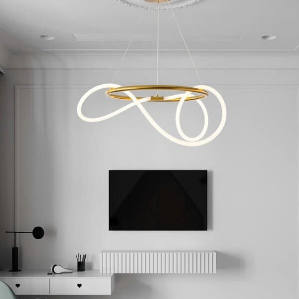 Nordic Luxury Hanging Light Hose LED Pendant Chandelier High Brightness for Living Room Dining Room Bedroom Decor Ornament