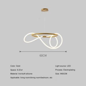 Nordic Luxury Hanging Light Hose LED Pendant Chandelier High Brightness for Living Room Dining Room Bedroom Decor Ornament