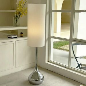 Nordic Minimalist Cream Style Fabric Shade Led Floor Lamp Bedroom Living Room Bedside Lamp Home Decor Sofa Corner Standing Light