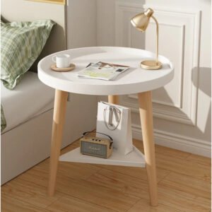 Nordic Modern Bedside Table Double Design Coffee Table Heightened Sidewall Bedroom Furniture Triangular Structure Side Table
