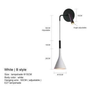 Nordic Modern LED Wall Lamp for Bedroom Home Decor Bedside Read Fixtures E27 Black Grey Stair Aisle Background Wall Lights
