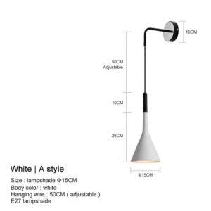 Nordic Modern LED Wall Lamp for Bedroom Home Decor Bedside Read Fixtures E27 Black Grey Stair Aisle Background Wall Lights