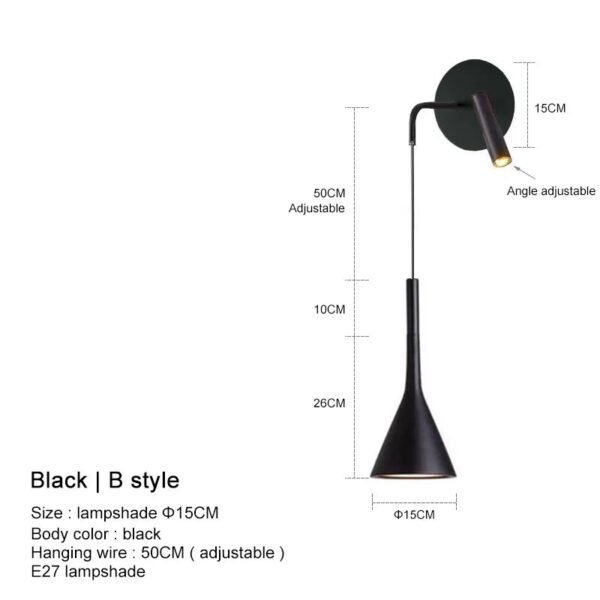 Nordic Modern LED Wall Lamp for Bedroom Home Decor Bedside Read Fixtures E27 Black Grey Stair Aisle Background Wall Lights