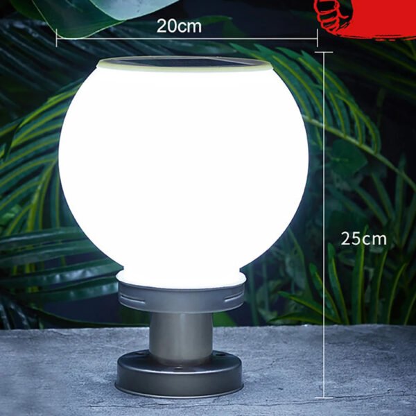 Outdoor Post Light Fixtures Solar Powered Waterproof Courtyard Garden Lawn Street Lights Round Ball Lamp Lighting Fixture