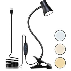 Reading Lamp 5V USB 3W Dimmable 3CCT Color Change Portable use for Clamp on Desk Table Bed Book Shelf Adjustable Night Light
