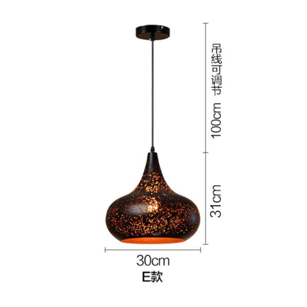 Retro Etched Lampshade Wrought Iron Chandelier Dining Island Living Room Bar Loft Industrial Style LED E27 Lighting Fixture