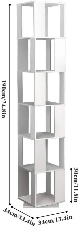 Rotating Bookshelf, Floor Rack Simple Bookcase Student Multi-Function Creative Bookshelf for Living Room