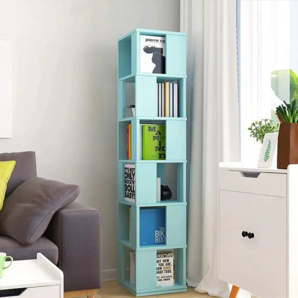 Rotating Bookshelf, Floor Rack Simple Bookcase Student Multi-Function Creative Bookshelf for Living Room