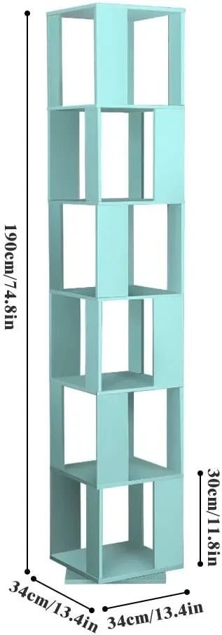 Rotating Bookshelf, Floor Rack Simple Bookcase Student Multi-Function Creative Bookshelf for Living Room