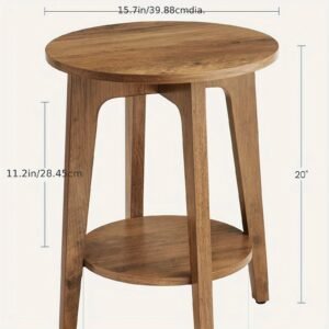 Round-Side-Table-with-Lower-Shelf-End-Table-for-Small-Spaces-Nightstand-for-Living-Room-Bedroom_6103f1e4-b2d2-4023-bd57-3650c097ba49.jpg Round Side Table with Lower Shelf, End Table for Small Spaces, Nightstand for Living Room, Bedroom Mesas de centro para salas Ac