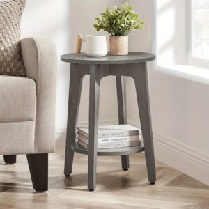 Round-Side-Table-with-Lower-Shelf-End-Table-for-Small-Spaces-Nightstand-for-Living-Room-Bedroom_cb21ae50-5a4f-4a8c-a6e7-e9f2e7d9485c.jpg Round Side Table with Lower Shelf, End Table for Small Spaces, Nightstand for Living Room, Bedroom Mesas de centro para salas Ac
