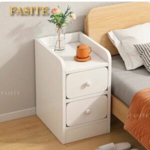 Nightstands 2 Drawers Storage Shelf, Modern End Tables Farmhouse Wood Bedside Table for Living Room and Bedroom Furniture