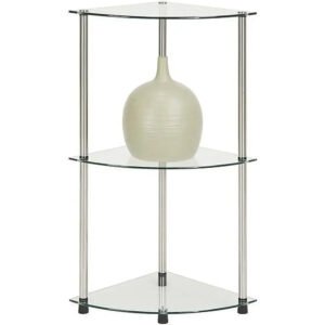 No Tools 3 Tier Corner Shelf, Multiple Colors