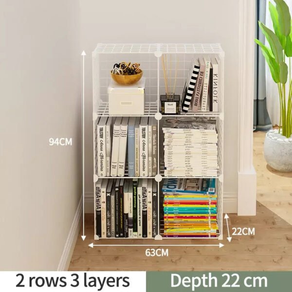 Stackable Wire Cubes Storage Organizer Bookcase DIY Wire C Grids Storage Shelves Cabinet Closet Metal Bookshelf for Home Office