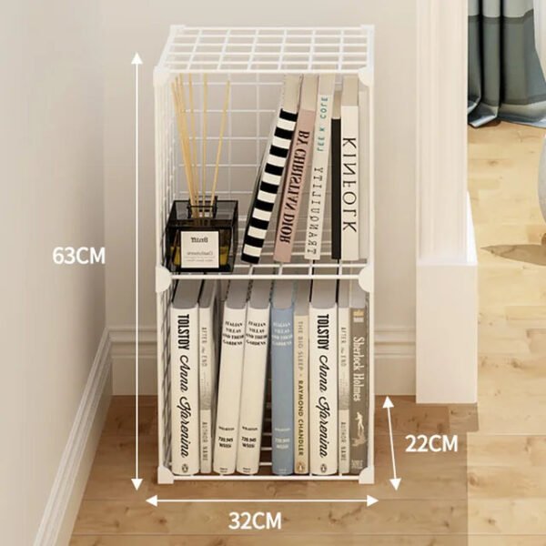 Stackable Wire Cubes Storage Organizer Bookcase DIY Wire C Grids Storage Shelves Cabinet Closet Metal Bookshelf for Home Office