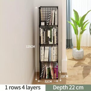 Stackable Wire Cubes Storage Organizer Bookcase DIY Wire C Grids Storage Shelves Cabinet Closet Metal Bookshelf for Home Office
