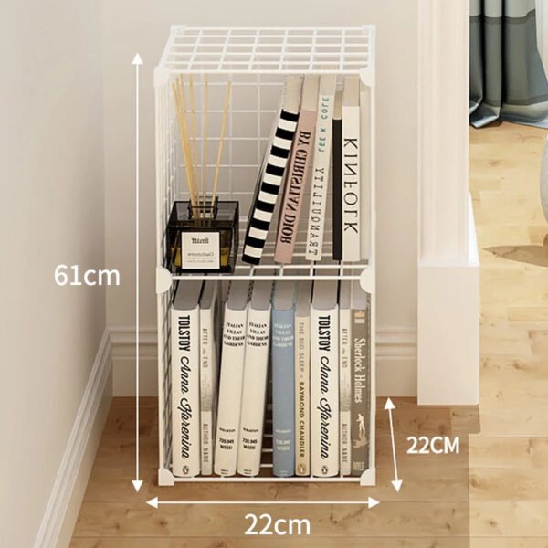 Stackable Wire Cubes Storage Organizer Bookcase DIY Wire C Grids Storage Shelves Cabinet Closet Metal Bookshelf for Home Office