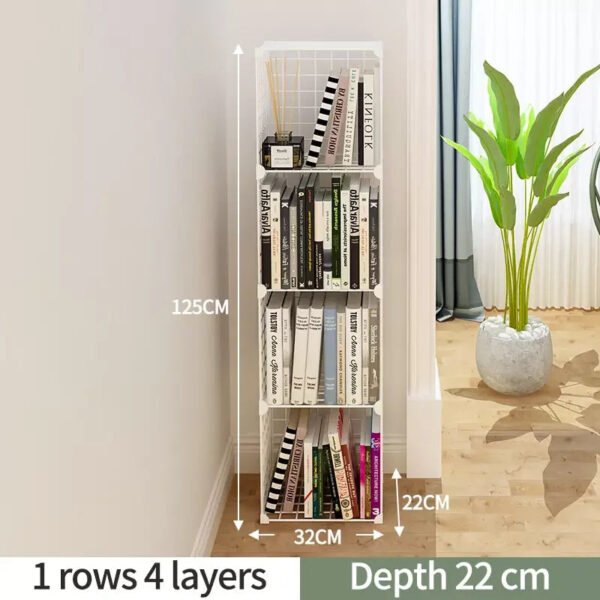 Stackable Wire Cubes Storage Organizer Bookcase DIY Wire C Grids Storage Shelves Cabinet Closet Metal Bookshelf for Home Office