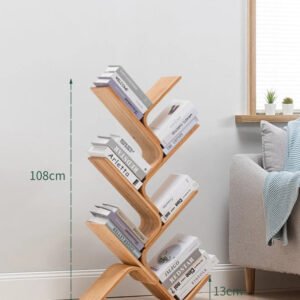 Tree-Bookshelf-8-Tier-Space-Saving-Corner-Bookcase-Holds-Books-CDs-Games-for-Bedroom-Living-Room_48baace1-5e57-40ba-951e-6a4b0f9ab9cd.jpg Tree Bookshelf, 8-Tier Space-Saving Corner Bookcase, Holds Books, CDs, Games, for Bedroom, Living Room, Rustic Brown