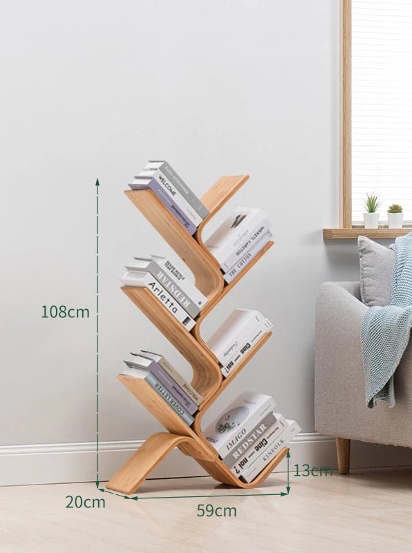 Tree-Bookshelf-8-Tier-Space-Saving-Corner-Bookcase-Holds-Books-CDs-Games-for-Bedroom-Living-Room_48baace1-5e57-40ba-951e-6a4b0f9ab9cd.jpg Tree Bookshelf, 8-Tier Space-Saving Corner Bookcase, Holds Books, CDs, Games, for Bedroom, Living Room, Rustic Brown