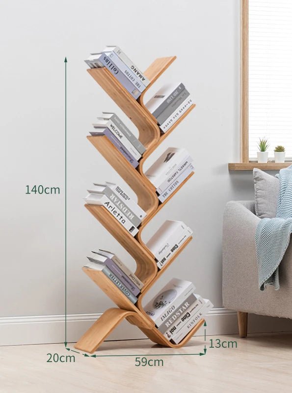 Tree-Bookshelf-8-Tier-Space-Saving-Corner-Bookcase-Holds-Books-CDs-Games-for-Bedroom-Living-Room_69f7fe83-6823-434a-ab42-b2fea91f922c.jpg Tree Bookshelf, 8-Tier Space-Saving Corner Bookcase, Holds Books, CDs, Games, for Bedroom, Living Room, Rustic Brown