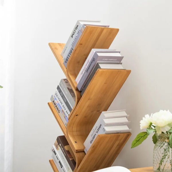 Tree-Bookshelf-8-Tier-Space-Saving-Corner-Bookcase-Holds-Books-CDs-Games-for-Bedroom-Living-Room_843b2430-50b1-4125-bf24-1bfbeca0e5dc.jpg Tree Bookshelf, 8-Tier Space-Saving Corner Bookcase, Holds Books, CDs, Games, for Bedroom, Living Room, Rustic Brown