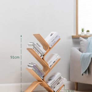 Tree-Bookshelf-8-Tier-Space-Saving-Corner-Bookcase-Holds-Books-CDs-Games-for-Bedroom-Living-Room_b1a1fc3f-fec5-4598-b467-e18f3c70b318.jpg Tree Bookshelf, 8-Tier Space-Saving Corner Bookcase, Holds Books, CDs, Games, for Bedroom, Living Room, Rustic Brown