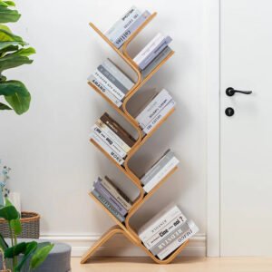 Tree-Bookshelf-8-Tier-Space-Saving-Corner-Bookcase-Holds-Books-CDs-Games-for-Bedroom-Living-Room_dbb92910-f880-4bce-9502-cb74716d53f2.jpg Tree Bookshelf, 8-Tier Space-Saving Corner Bookcase, Holds Books, CDs, Games, for Bedroom, Living Room, Rustic Brown