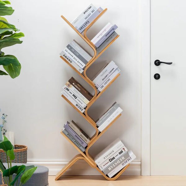 Tree-Bookshelf-8-Tier-Space-Saving-Corner-Bookcase-Holds-Books-CDs-Games-for-Bedroom-Living-Room_dbb92910-f880-4bce-9502-cb74716d53f2.jpg Tree Bookshelf, 8-Tier Space-Saving Corner Bookcase, Holds Books, CDs, Games, for Bedroom, Living Room, Rustic Brown