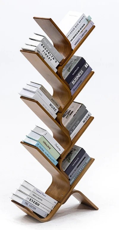 Tree-Bookshelf-8-Tier-Space-Saving-Corner-Bookcase-Holds-Books-CDs-Games-for-Bedroom-Living-Room_df009b75-a006-4a69-8b3e-88f1c7c81560.jpg Tree Bookshelf, 8-Tier Space-Saving Corner Bookcase, Holds Books, CDs, Games, for Bedroom, Living Room, Rustic Brown