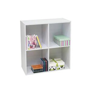 Wood-Cube-Bookcase-Shelving-Organizer-4-Shelves-White-Finish-Modern-Style-Bedroom-Study-Room-Storage_9e1a758b-ce4f-4cc4-9cef-b2096461de90.jpg Wood Cube Bookcase Shelving Organizer 4 Shelves White Finish Modern Style Bedroom Study Room Storage