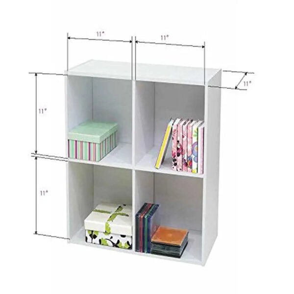 Wood-Cube-Bookcase-Shelving-Organizer-4-Shelves-White-Finish-Modern-Style-Bedroom-Study-Room-Storage_f88ac030-b3e3-4ded-8399-5e8bffef5231.jpg Wood Cube Bookcase Shelving Organizer 4 Shelves White Finish Modern Style Bedroom Study Room Storage