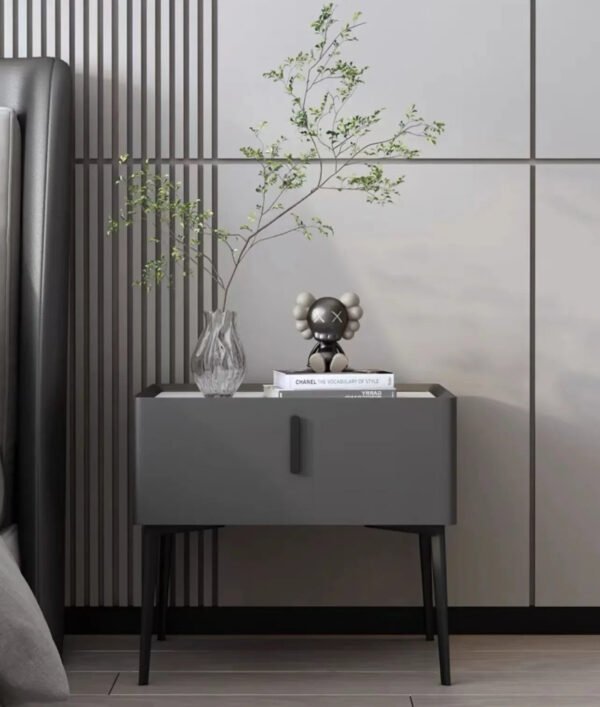 Wooden Bedside Table Modern Style Solid Color Bedroom Nightstand Living Room Side Cabinet End Table with Drawer