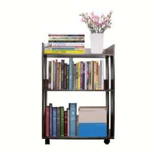 3-Tier Open Bookshelf, Bookshelves Storage Display Cabinet with Universal Wheels, Standing Bookcase, Home Bookcases Book Shelves