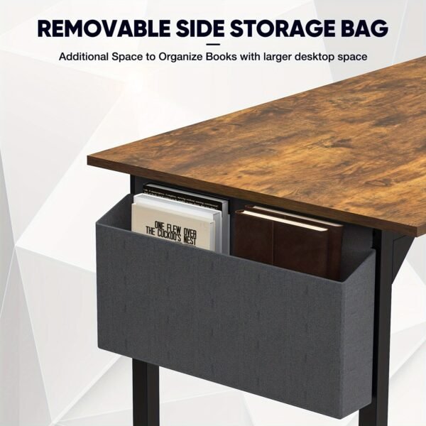 b0bfda80-9663-4d38-9b51-d9b82f8d44ed.jpg 47 Inches Home Office Small Computer Desk, Work Study Writing Student Kids Bedroom Wood Modern Simple Table With Storage Bag & Headphone Hooks