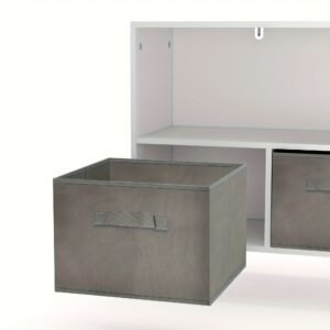 b52b168e-0f7c-4fc8-aa80-a4e803a7d5ef-1.jpg 1pc Collapsible Fabric Drawer Bookcase - Stylish Book & Toy Storage Organizer - Space-Saving Design, White/Gray for Home or Kids Room