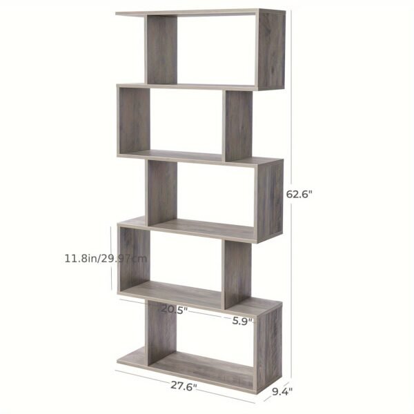b60fea02-e0fe-11ee-9185-0a580a682aa7-1.jpg 5-Tier Wooden Bookshelf Room Divider - Stylish Storage & Decorative Partition - Spacious Shelves for Bedroom, Office Organization