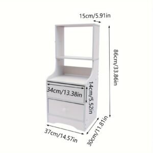 b9ac2c22-2988-4484-83fa-eeeb47d8c741.jpg Bedside Table with Storage Shelf - Modern Tall Nightstand for Bedrooms and Living Rooms