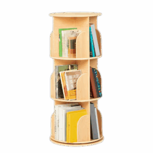 bookcase-3-scale-4x.png New Wooden Rotating Bookshelf Kids Montessori revolving Bookcases Storage Decoration
