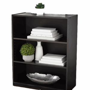3-Shelf Bookcase with Adjustable Shelves, black