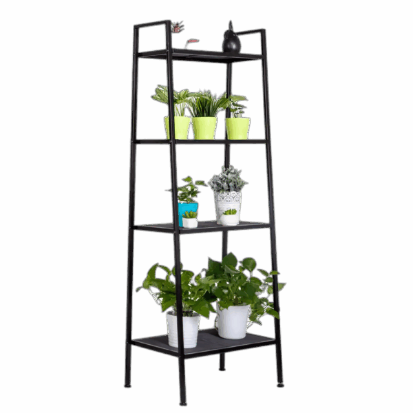 bookcase_page1-21-scale-2x.png 4 Tier Bookshelf Indoor Flower Pot Stand Modern Ladder Book Shelf Multifunction Bookcase Storage Rack Indoor Outdoor Organizer