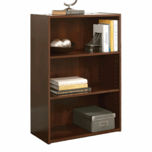 3-Shelf Bookcase/ Book Shelf L: 24.57" X W: 11.50" X H: 35.28" Brook Cherry Finish Bookshelf Living Room Furniture Home