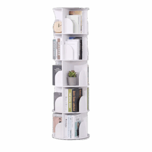 5 Layer Organizer Bookshelf Landing Office Study Round Rotating Storage Shelf Dormitory Corner Primary School Bookcase Holder