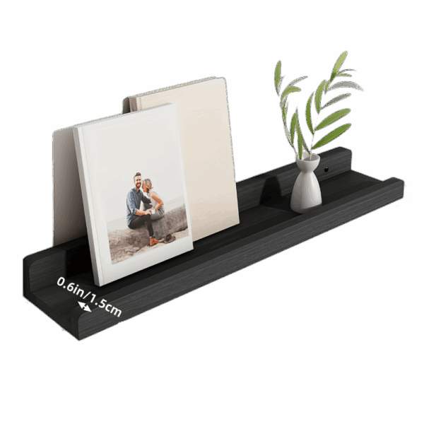 bookcase_page1-6-scale-2x.png 4pcs Floating Shelves, Shelves, Wall Mounted Shelves for Home Decor and Storage, Modern Ledges for Living Room, Bedroom, Bathroom, Office Easy To Install, Convenient For Classification, Quick To Pick Up, Stable And Reliable (White/Black)23.6x4.3in