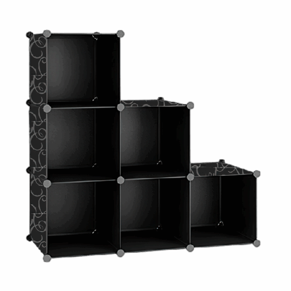 6/12-Cube Plastic Storage Organizer, DIY Modular Bookshelf, Simple Interlocking Shelving System, Space-Saving Closet For Books, Toys, Clothes, Multipurpose Use In Home & Office