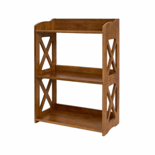bookcase_page2-6-scale-2x.png Natural Wood Bookcase, 3 Tier Bookshelf, Freestanding Display Storage Shelves Open Bookshelf for Bedroom, Living Room and Office (Standard, Brown)