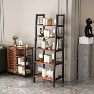cc7c9824-eb11-47d3-b5f7-ddb0eaf4da5d-1.jpg 5 Tier Bookcase Bookshelf 68.9 IN Tall Bookcase Shelf Storage Organizer Modern Book Shelf Freestanding Storage Shelving Unit
