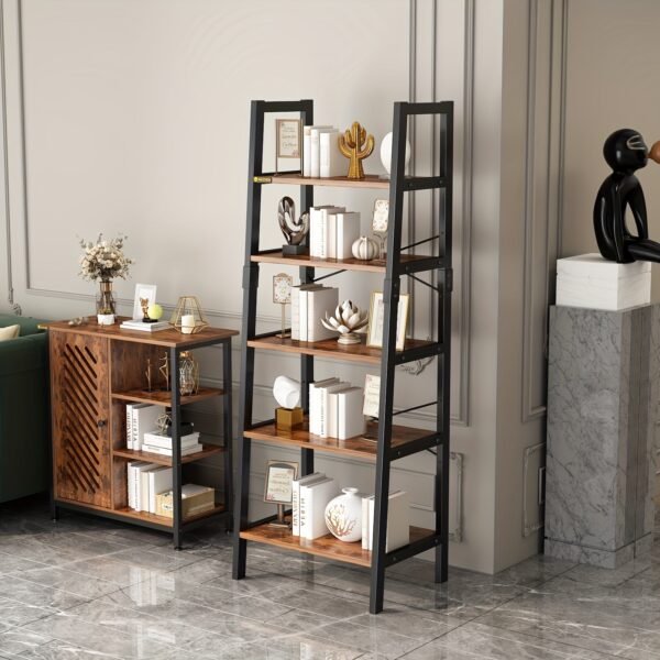 cc7c9824-eb11-47d3-b5f7-ddb0eaf4da5d-1.jpg 5 Tier Bookcase Bookshelf 68.9 IN Tall Bookcase Shelf Storage Organizer Modern Book Shelf Freestanding Storage Shelving Unit