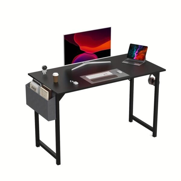 d232b3c8-7564-46f1-9b2d-ea7d5c10ed75.jpg 47 Inches Home Office Small Computer Desk, Work Study Writing Student Kids Bedroom Wood Modern Simple Table With Storage Bag & Headphone Hooks